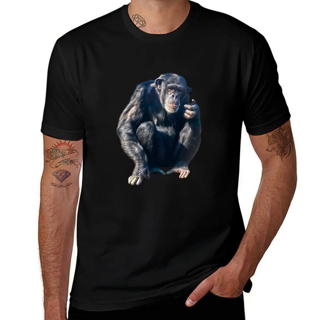 Chimpanzee T-Shirt Minimalist Graphic Tee Shirt