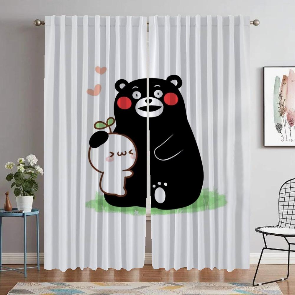 Kumamon Tulle for Bedroom Kitchen Curtains for Camera Curtains Child Room Shades Blackout Curtain Halloween Decoration Partition