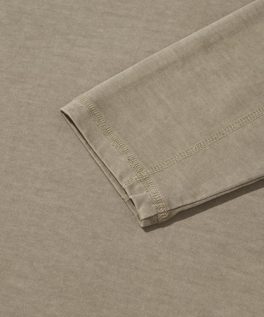 Welteoigseupelimeonteu Overdyed Trail Stitch Long Sleeves T-Shirt_Beige