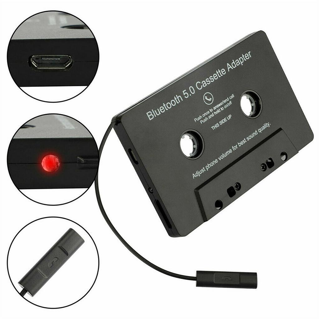 Universal Cassette Music Adapter Car Audio Bluetooth5.0 Receiver for Car Cassette Stereo Portable Tape Converter Smart Noise-canceling Cassette Player