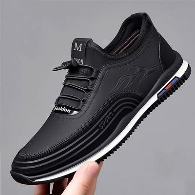 Men's Leather Shoes Trend Casual Shoes Breathable Spring Versatile Men's Shoes Fashion Lightweight Running Shoes Flat Driving Shoes Men