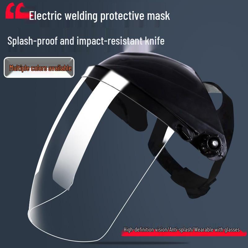 Máscara de Solda Leve Montada na Cabeça: Protetor Facial de PC Anti-Salpicos, Anti-Queimaduras para Soldadores MIG/MAG TIG.