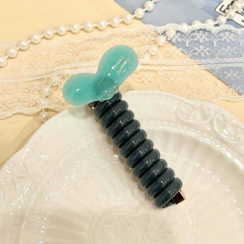 Elastische Telefondraht-Haargummis für Damen und Mädchen, einfarbige Haarbänder, Spiralspule, Gummiband, Pferdeschwanz, Kopfseil, Haar-Accessoires