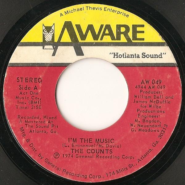 

7inch Record COUNTS - I m The Music / At The Fair AW049 Aware 1974 US Soul/Funk Used