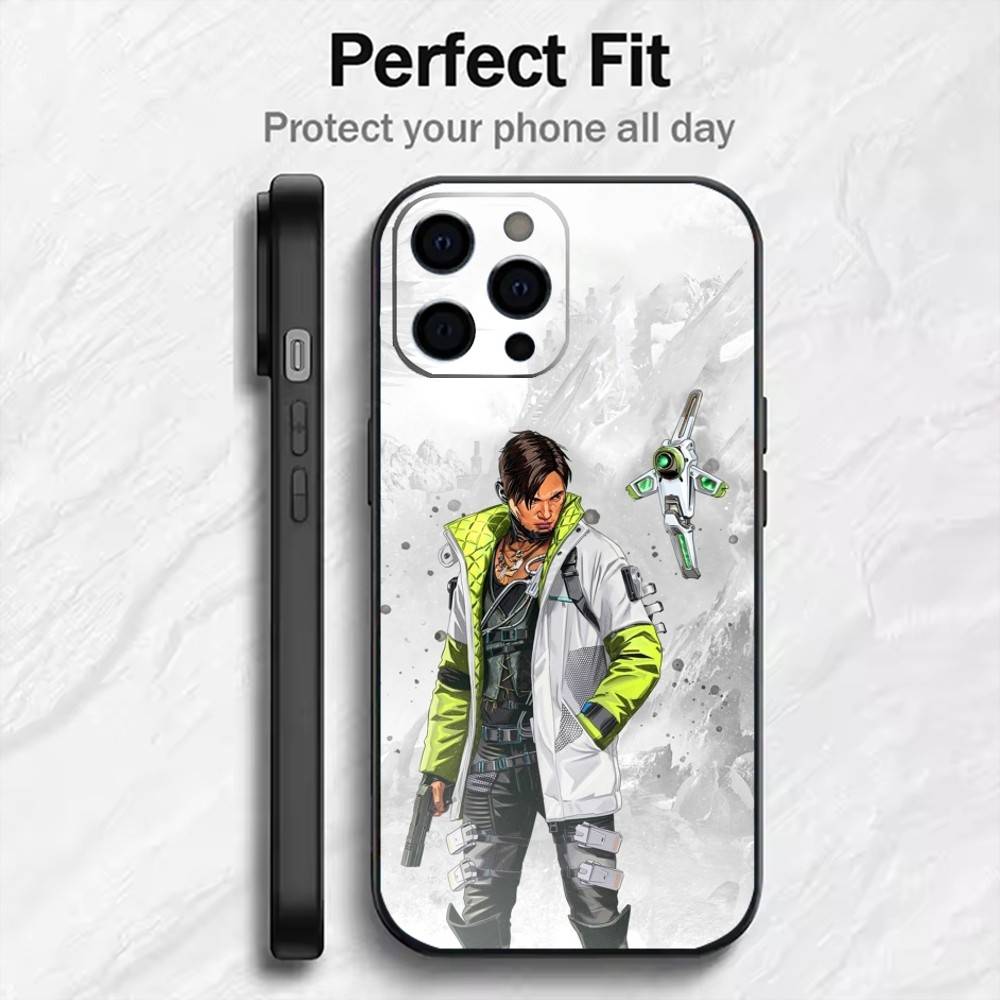 

Game A-Apex L-Legends Ptinted Phone Case For iPhone17,16,15,14,13,12 Plus,Max Soft Silicone Black Cover iPhone16e