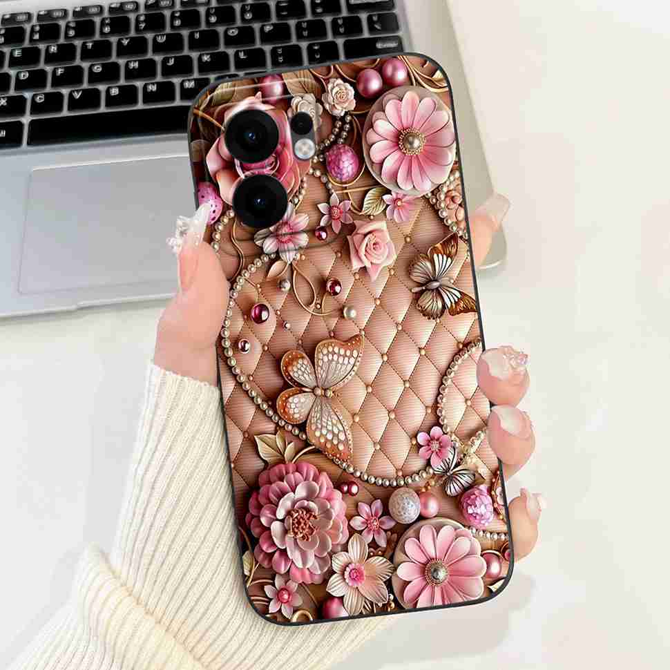 Flower Rabbit Case For OPPO Reno 13F 4G 5G Silicone Soft Cover For OPPO Reno13 F Reno13F 5G CPH2699 2025 Fundas Capas