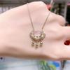 JMXD-Transshipment Safety Lock Necklace Female Premium Sense Retro Style Gentle Temperament Clavicle Chain, Birthday Valentine's Day Gift