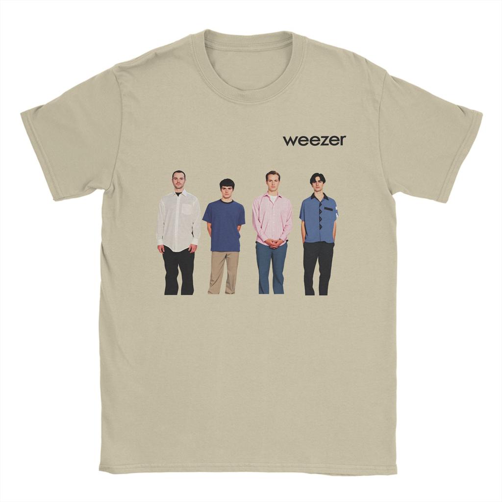 Casual Tshirt Beach Weezer Band Novelty T Shirts 100 Cotton Tee Shirt For Couple Y2k Basic Design Short Sleeve Tops