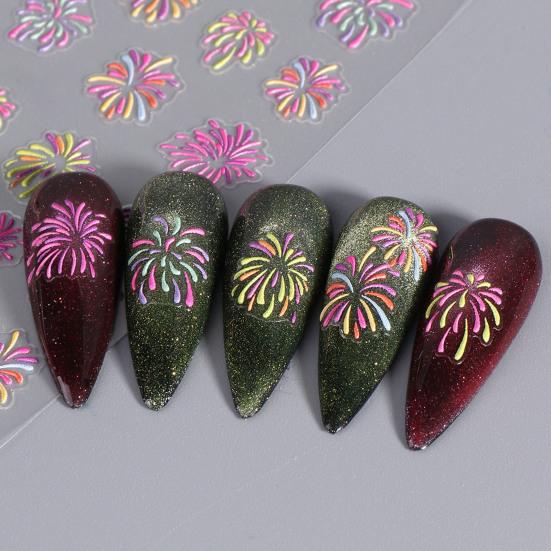 Neujahrsnägel Umweltfreundlich Romantisch Anbringen PVC Einfach Aufkleber Langlebiges Nagelkunst-Abziehbild