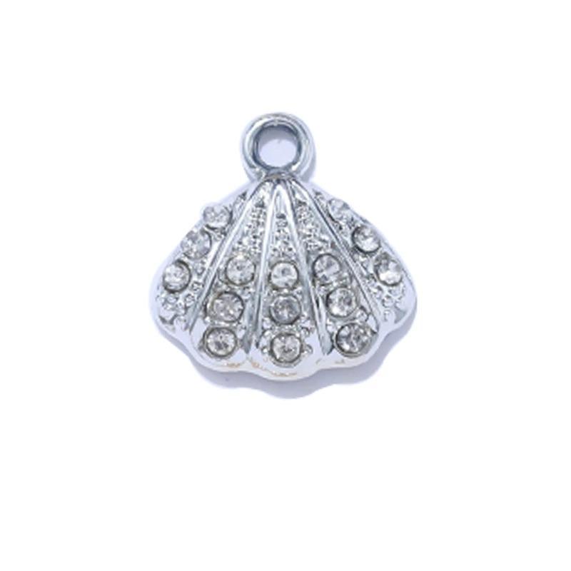 10Pcs Gold Plated Crystal Shell Starfish Charm Pendant For Jewelry Making Bracelet Necklace Diy Accessories Craft Findings