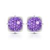 925 Sterling Silver Light Luxury Simple Crystal Zircon Square Round Bud Women's Earrings Birthday Party Anniversary Gift