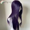 13x4 Dark Purple Wig Long Straight Purple Synthetic Lace Front Wigs for Woman Daily Use Heat Resistant Fiber Glueless Lace Wigs