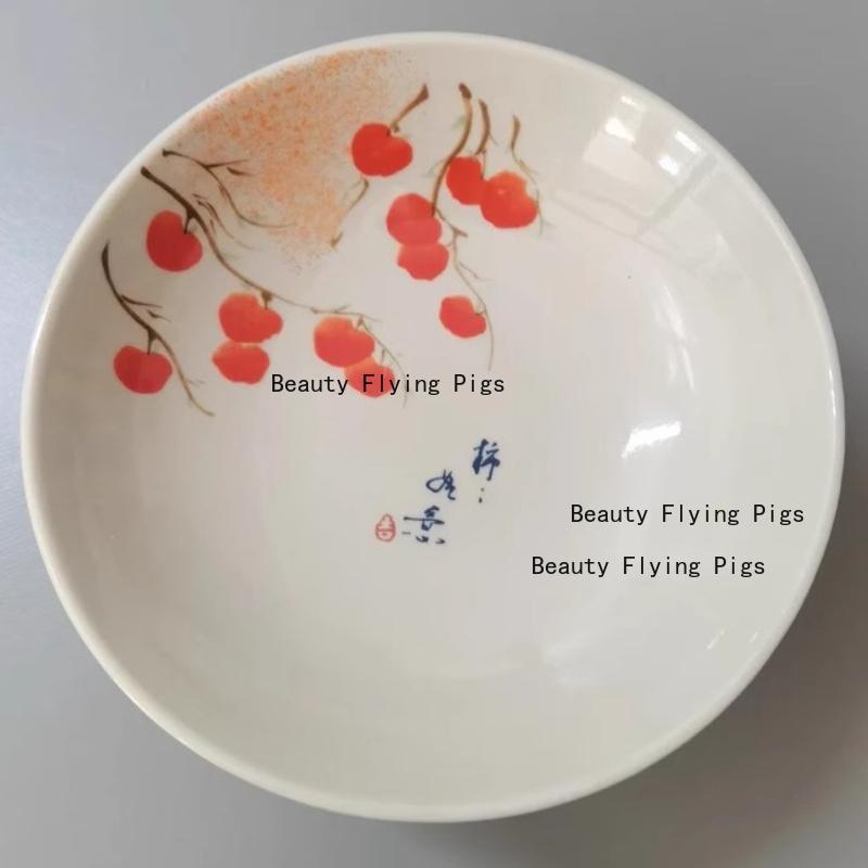 1pc Ceramic Dim Sum Tray Afternoon Tea and Snack Plate Chinese Style Sacrificial Dishes Kitchen High Footed Dish Household Items