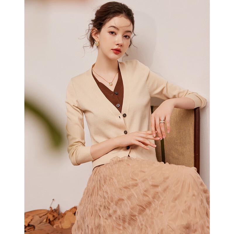 

Женский кардиган Bailuyu в стиле колор-блок, имитирующий двойку, с V-образным вырезом L