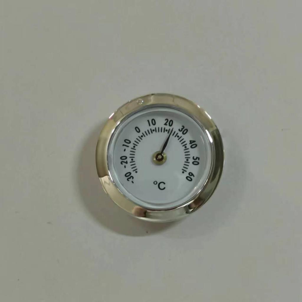28mm Zinc Alloy Round Pointer Thermometer, Induction Type, Dual Fahrenheit & Celsius Gauge