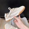 Lightweight casual breathable women's versatile casual shoes ballet dopamine sports retro white shoes