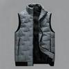 Autumn Winter Popular Men's Casual Plus Size Vest Stand Up Collar Windproof and Warm and Plush Sleeveless Cotton Jacket  Outdoor