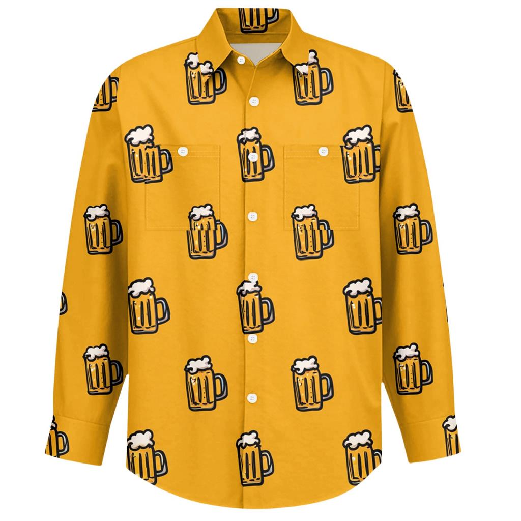 Men's Loose Classic Lapel Multi-pocket Industrial Work Shirt Top