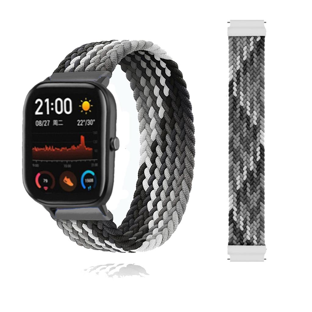 20mm 22mm Uhrenarmbänder für Amazfit GTS/4/3/2/2e/GTS2 Mini/GTR 4/3 pro/GTR2/2e/2 Geflochtenes Solo-Loop-Armband Amazfit bip 6 5 Band