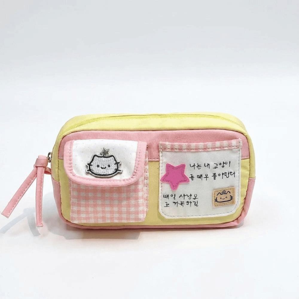 Mehrere Fächer Cartoon Federmäppchen Große Kapazität Schreibwarentasche Katze Stiftebeutel Schüler Aufbewahrung