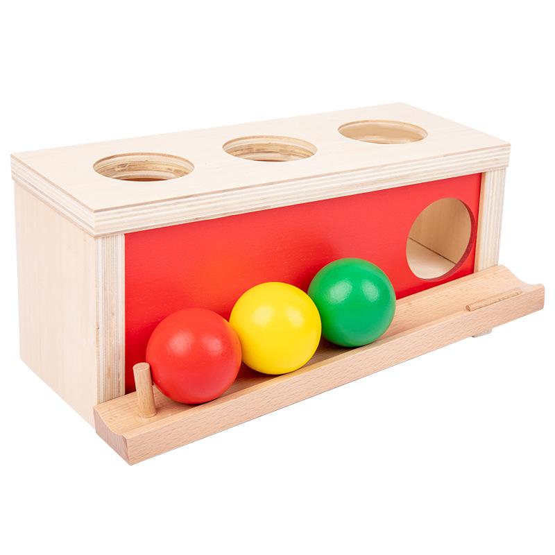 Montessori Holzmünz- und Ballbox Lernspielzeug für Kleinkinder (Alter 1-3)