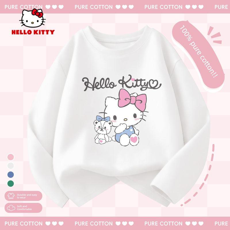 Hello Kitty Girls' Long-Sleeved T-Shirt 2026 New Kidsren's Spring Top Pink Spring Clothing Girls' Bottoming Shirt