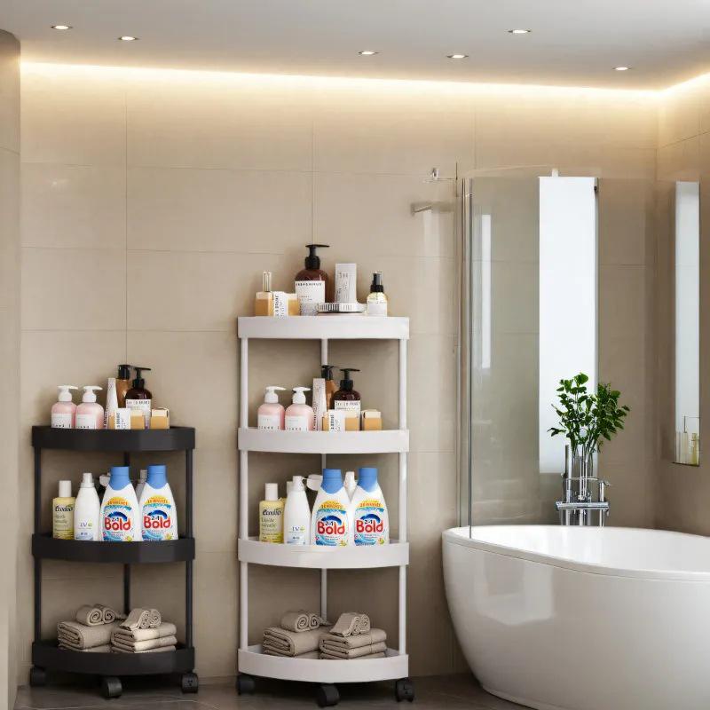 Triangular Multi-Layer Corner Shelf for Bathroom, Kitchen, Bedroom, and Living Room Storage