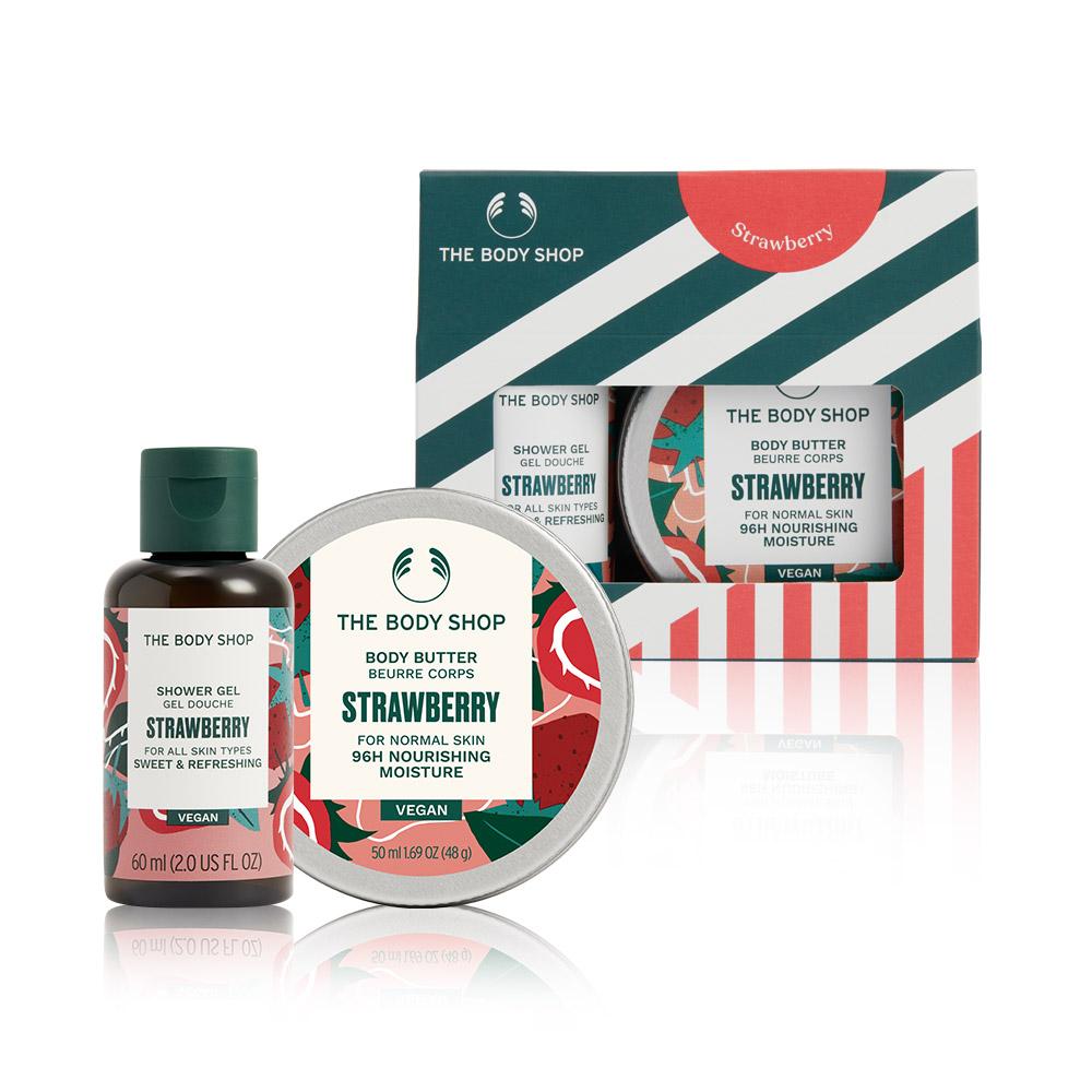 

[The Body Shop] Мини-набор для путешествий «Клубничный гель для душа и масло для тела» (с сумкой для покупок)