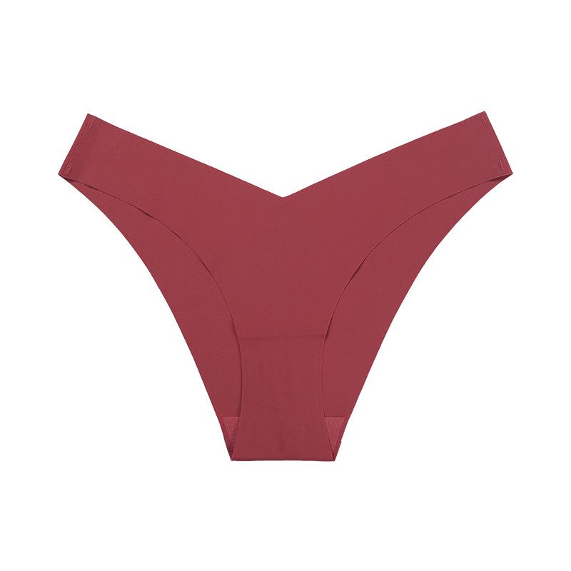 Plus Size Ice Silk Seamless Maternity V-Neck Low Waist One-Piece Sport Breathable Brazilian Panties