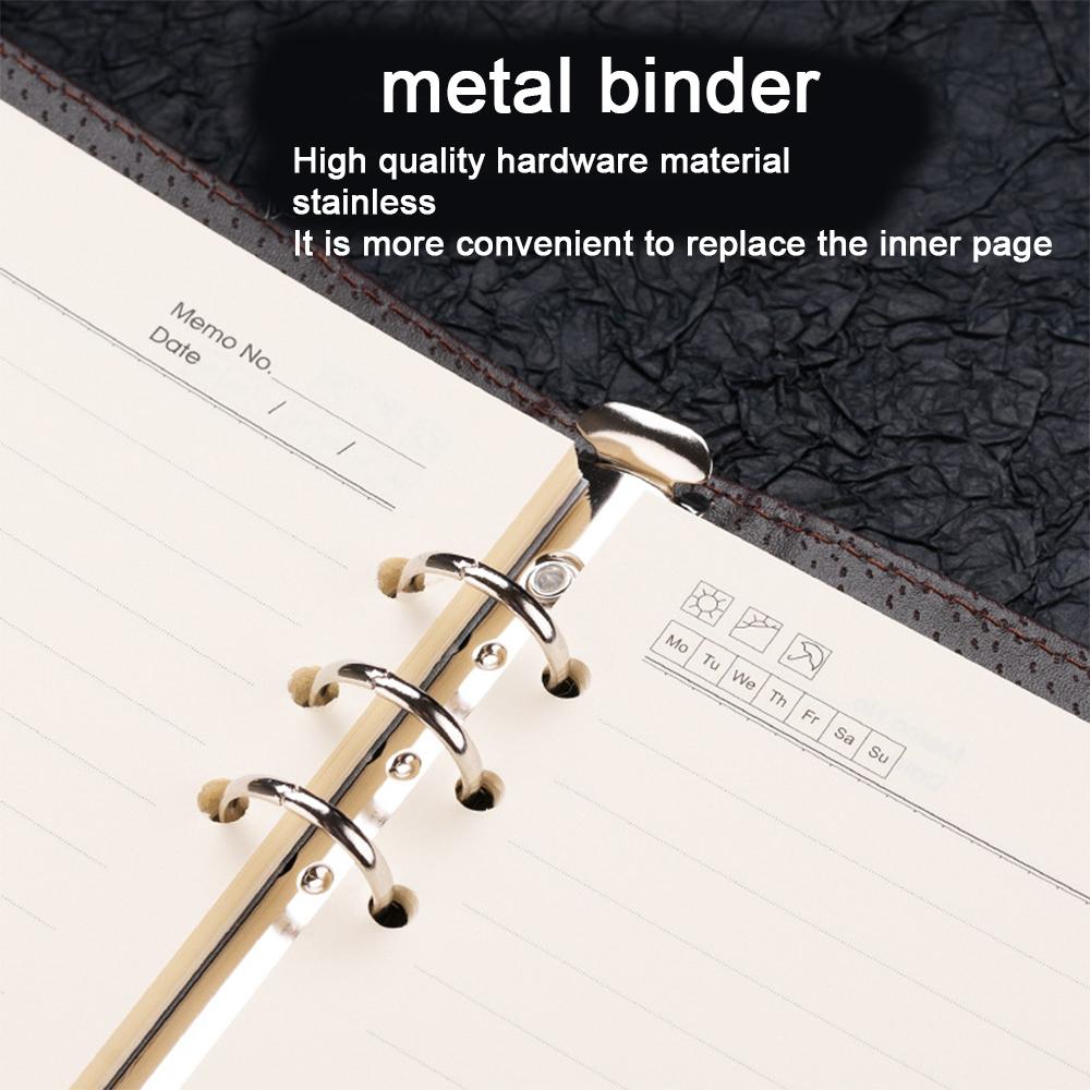 (Free Logo Engraving) A4/A5/B5 Leather Loose-leaf Notebooks, Business Meeting Minutes, Student Subject Notebooks, Diaries, Notepads