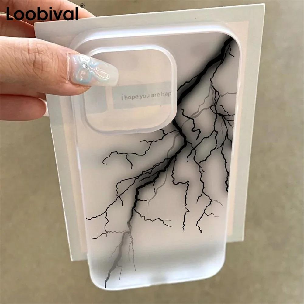 

Креативный прозрачный матовый тонкий чехол Creative Lightning для iPhone 16 15 14 13 12 11 Pro Max 7 8 Plus X Xs Xr SE Мягкий силиконовый чехол-накладка iPhone 16 белый