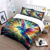 Colorful Stained Glass Bird Bedding Duvet Cover Set Duvet Cover Pillowcases  (1*Duvet Cover 2*Pillowcases, without duvet insert)