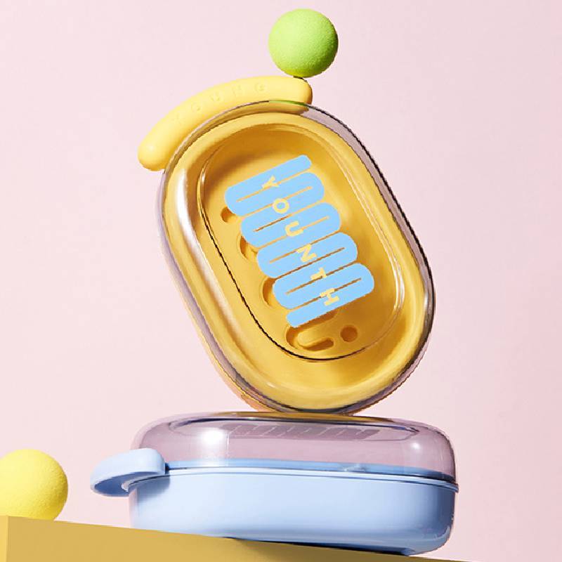 Dual Layer Soap Dispenser With Cover For Dorm Room Hygiene Storage