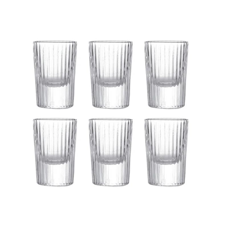 6pcs Set 25ml/15ml/20ml Shot Glass European Bullet Cup Vintage Transparent Baijiu Cup Luxury Vodka Glass Household Wine Utensils