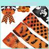 Unique Halloween Ribbon Collection Featuring Polka Dot Spider And Bat Designs For Crafting