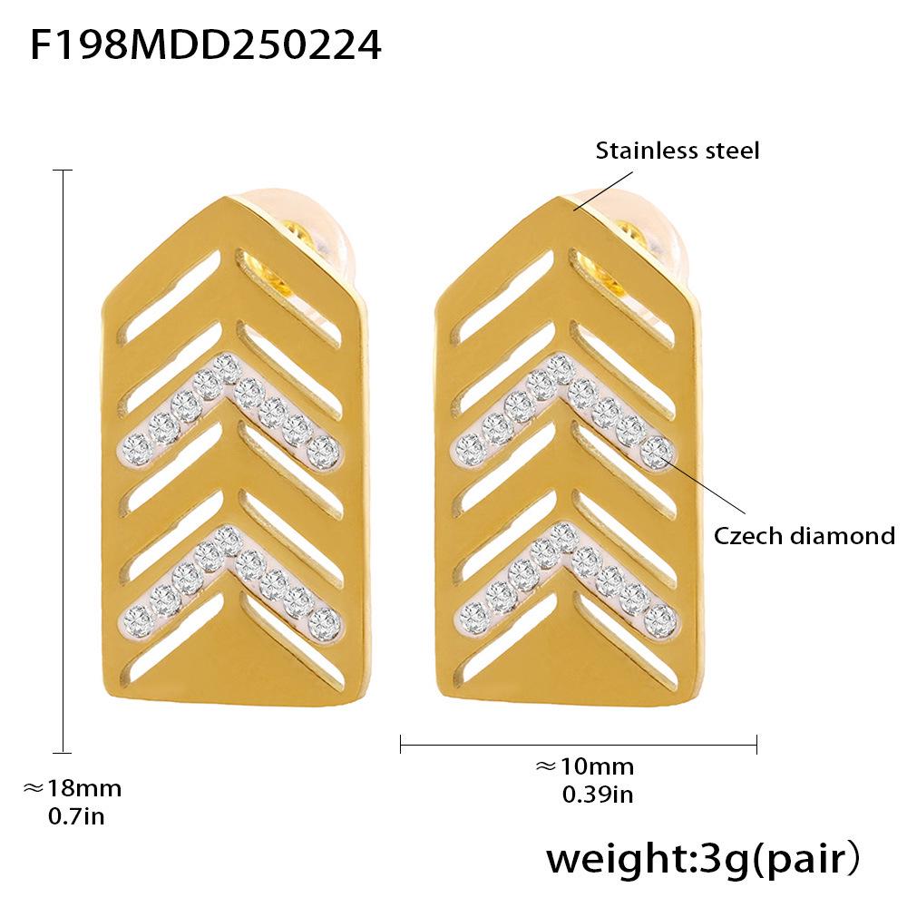 Qiong Yao Classic Zircon Geometric Hollow Earrings for Women: Chic and Elegant Design