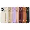 Crossbody Leather Wallet Case For iPhone 15 14 13 12 11 Pro Max XS X XR Protective Cover Ring Holder Zipper Cards Holder Bag