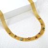Elegant Woven Mesh Chain Necklace For Women With Multi Zircon Pendant