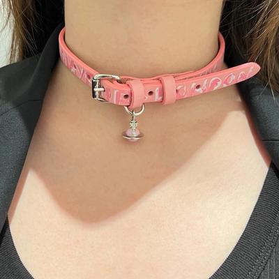 Empress Cixi Saturn Pendant Leather Choker & Bracelet: Versatile Graffiti Style