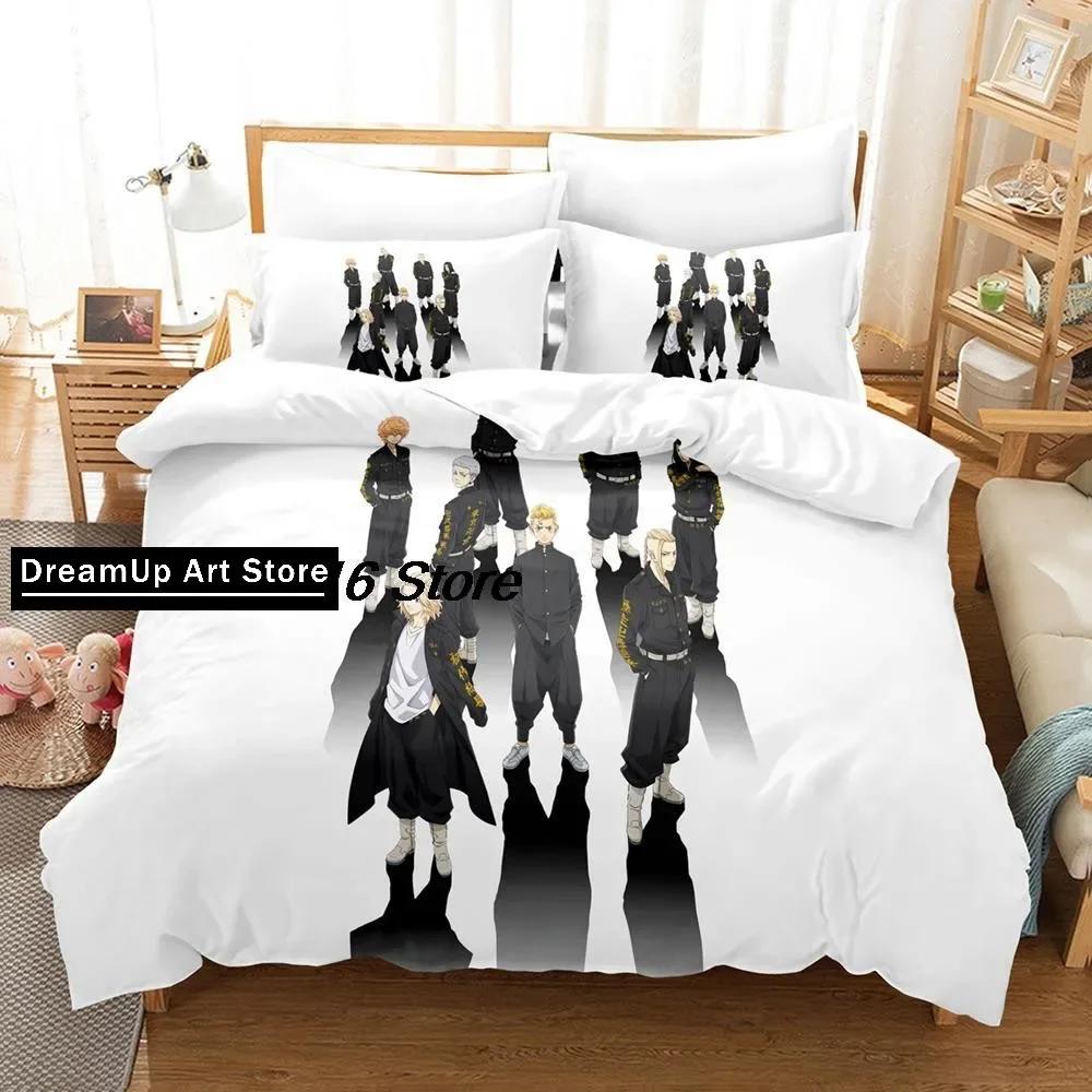 Tokyo Avenger Bedding Set Single Twin Full Queen King Size Bed Set Aldult Kid Bedroom Duvetcover Sets 3D Anime Bed Sheet Set