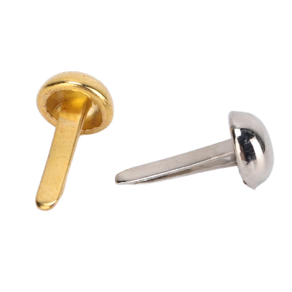 40 Pcs 6mm Mini Brads Gold Silver Electroplating Round Brass Metal Paper Fasteners Brads for DIY Craft Scrapbooking