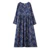 Floral Printing Vintage Maxi Dress for Women Plus Size Spring Summer Long Loose Style Lady Dress