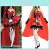 Enchanting Little Red Riding Hood Costume With Elegant Hooded Cape And A-line Dress