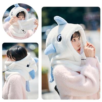 Winter Warm Ski Helmet Cover Comfortable Soft Fleece Skiing Cover Helmet Shark Warmer Decorative Cute Hat Cartoon Windproof