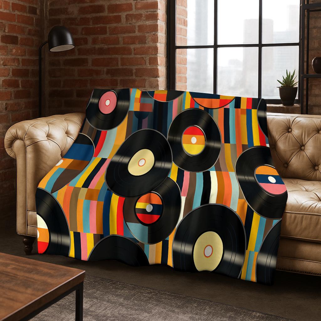 DJ Screen Record Flannel Blanket,Warm and Cozy Soft Throw Blanket for Home Bedroom Bed Sofa Office Travel Picnic Cover Kid Gift