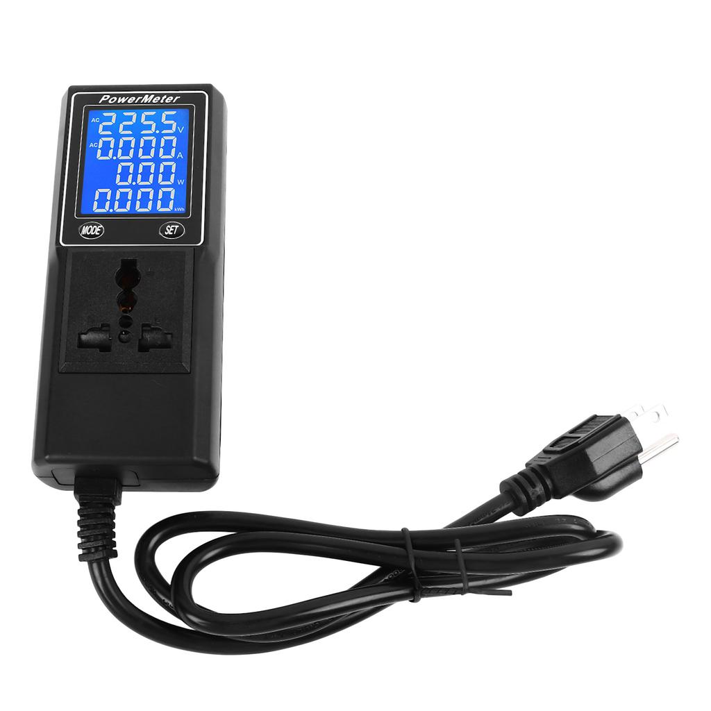 Electricity Usage Monitor Plug in Power Meter Electrical Power Consumption Watt Voltage Amps Meter