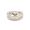Dual-Tone Infinity Ring with Shimmering Diamonds: Gold & Silver Symbol of Eternity
