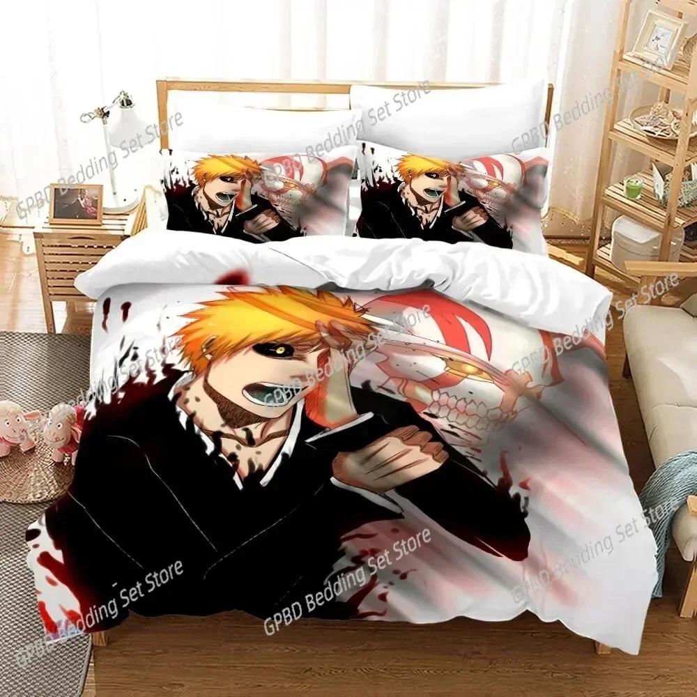 Anime Bleach Kurosaki Ichigo 3D NIEUWE Dekbedovertrek Kussensloop Beddengoed Set Volwassen Jongen Slaapkamer Decoratie Kinderen Enkel Dubbel Groot