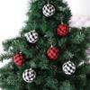 24pcs Christmas Plaid Ball Decors Comfortable  Christmas Hanging Ornamen