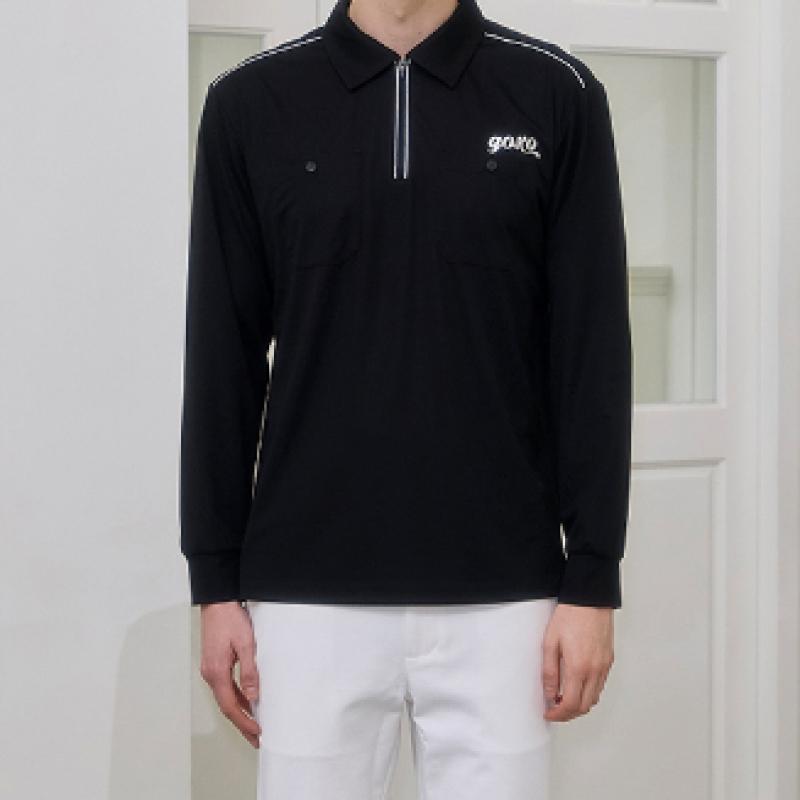 Goxo Long Sleeve Two Pocket Collar Black